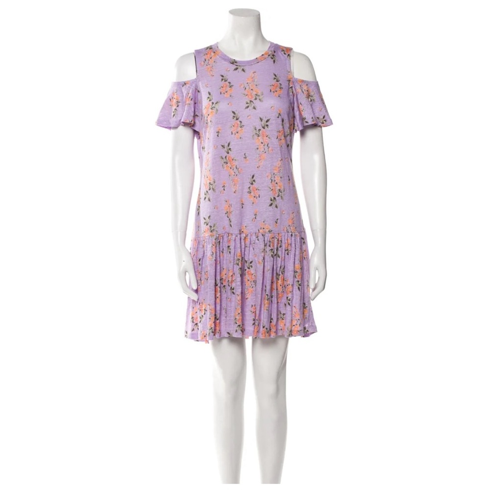 Rebecca Taylor floral linen deess with cold shoulder detail. Size Small. EUC